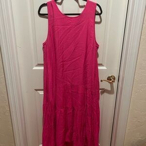 Anthropologie Fuchsia Sleeveless Midi Dress
